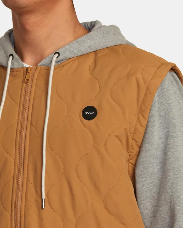 RVCA Jackets Grant Hooded Puffer Jacket Camel 8211 Men