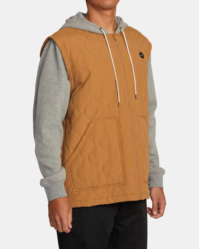 RVCA Jackets Grant Hooded Puffer Jacket Camel 8211 Men