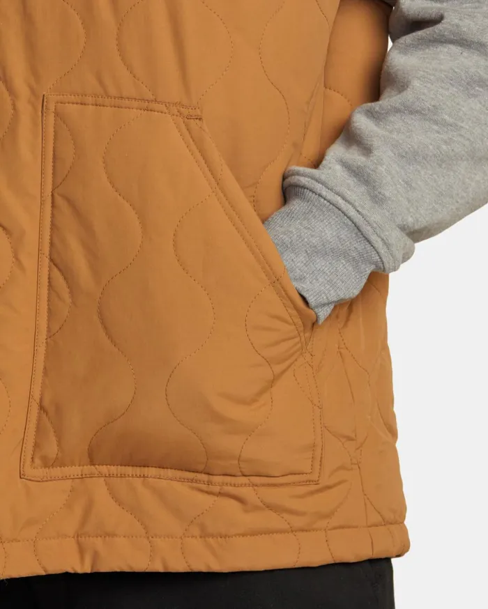 RVCA Jackets Grant Hooded Puffer Jacket Camel 8211 Men