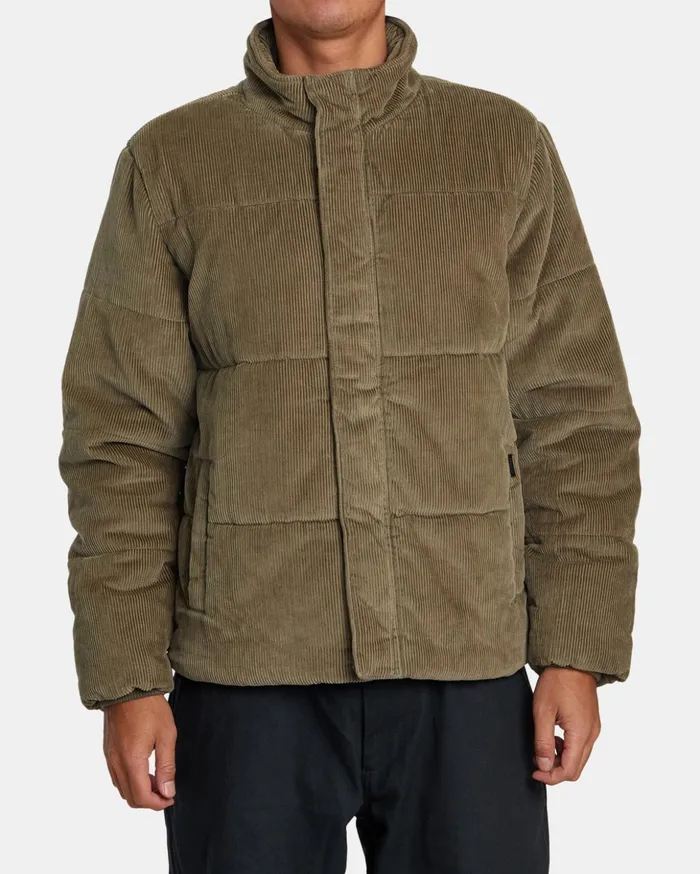 RVCA Jackets Townes Quilted Jacket Mushroom 8211 Men