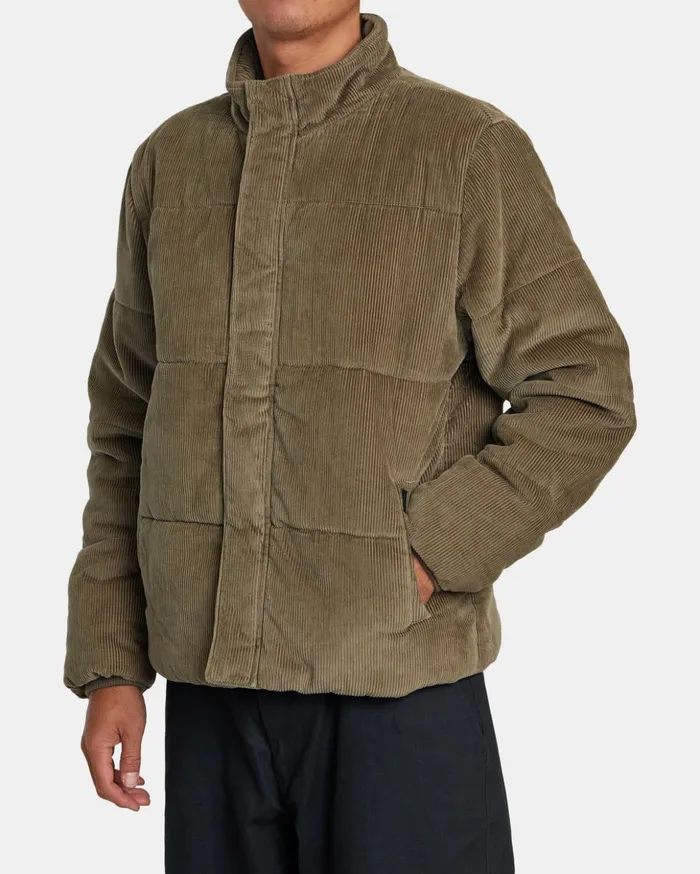 RVCA Jackets Townes Quilted Jacket Mushroom 8211 Men