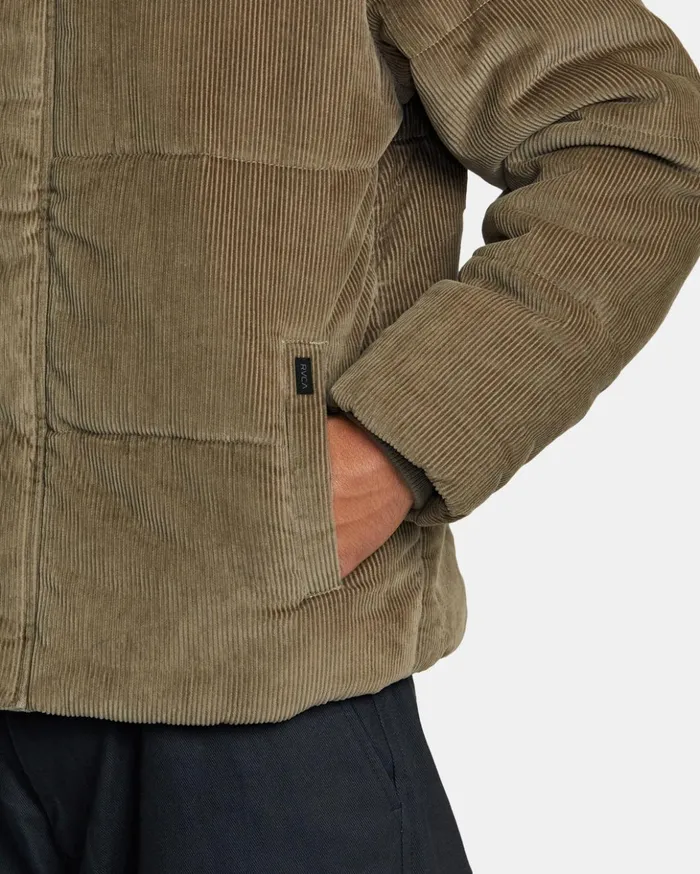 RVCA Jackets Townes Quilted Jacket Mushroom 8211 Men