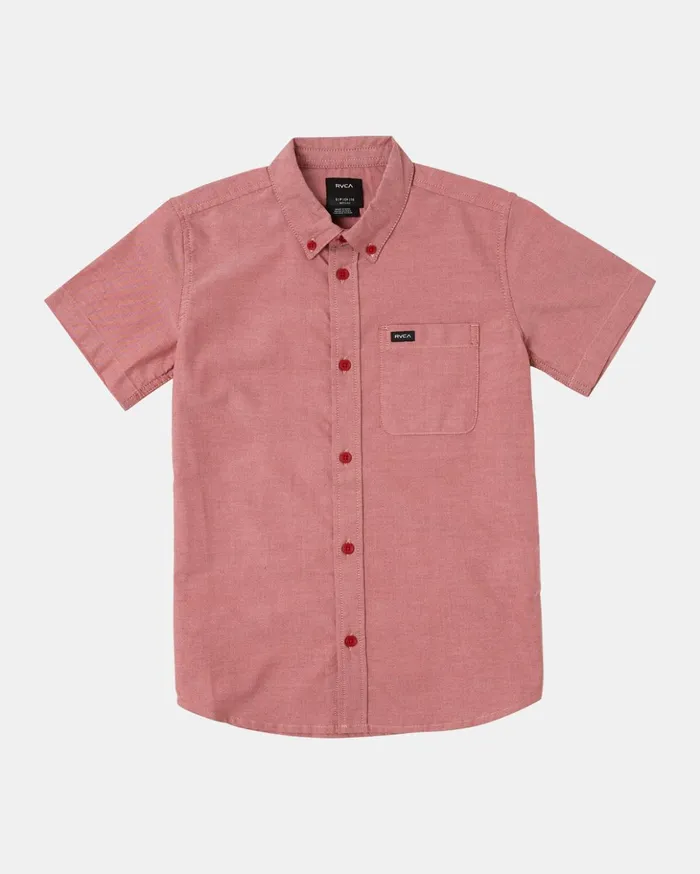 RVCA Shirts Flannels Boy039s Thatll Do Stretch Short Sleeve Shirt Scarlett 8211 Boys RVCA Shirts Flannels Boy039s Thatll Do Stretch Short Sleeve Shirt Scarlett 8211 Boys
