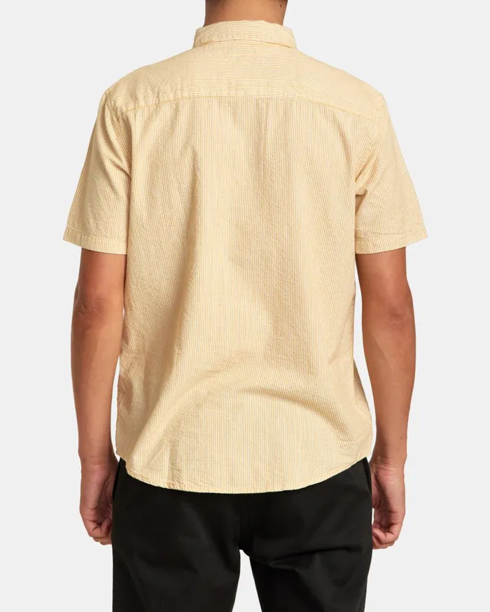 RVCA Shirts Flannels Endless Seersucker Short Sleeve Shirt Butterscotch 8211 Men RVCA Shirts Flannels Endless Seersucker Short Sleeve Shirt Butterscotch 8211 Men
