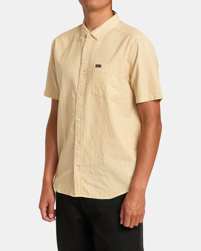 RVCA Shirts Flannels Endless Seersucker Short Sleeve Shirt Butterscotch 8211 Men RVCA Shirts Flannels Endless Seersucker Short Sleeve Shirt Butterscotch 8211 Men
