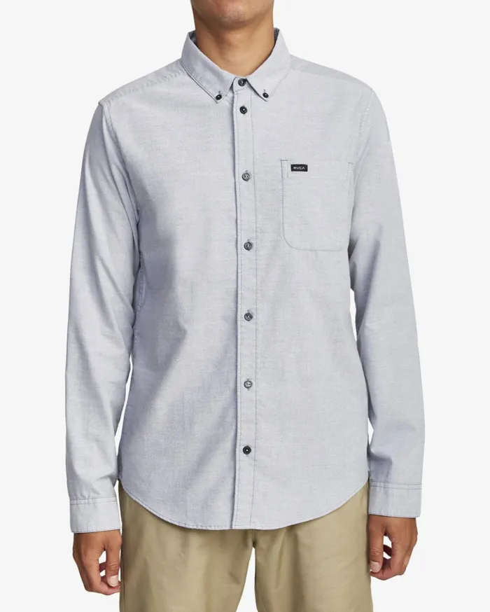 RVCA Shirts Flannels Thatll Do Stretch Long Sleeve Shirt Pavement 8211 Men