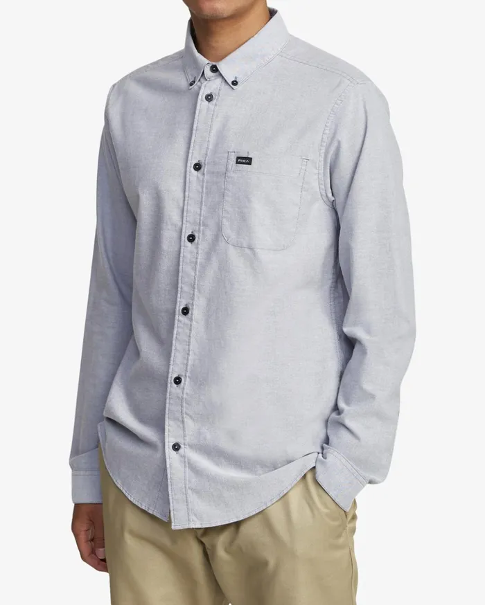 RVCA Shirts Flannels Thatll Do Stretch Long Sleeve Shirt Pavement 8211 Men