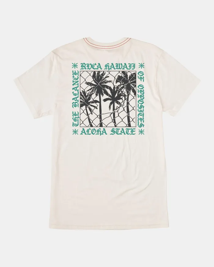 RVCA Short Sleeves Aloha Fence TShirt Antique White 8211 Men