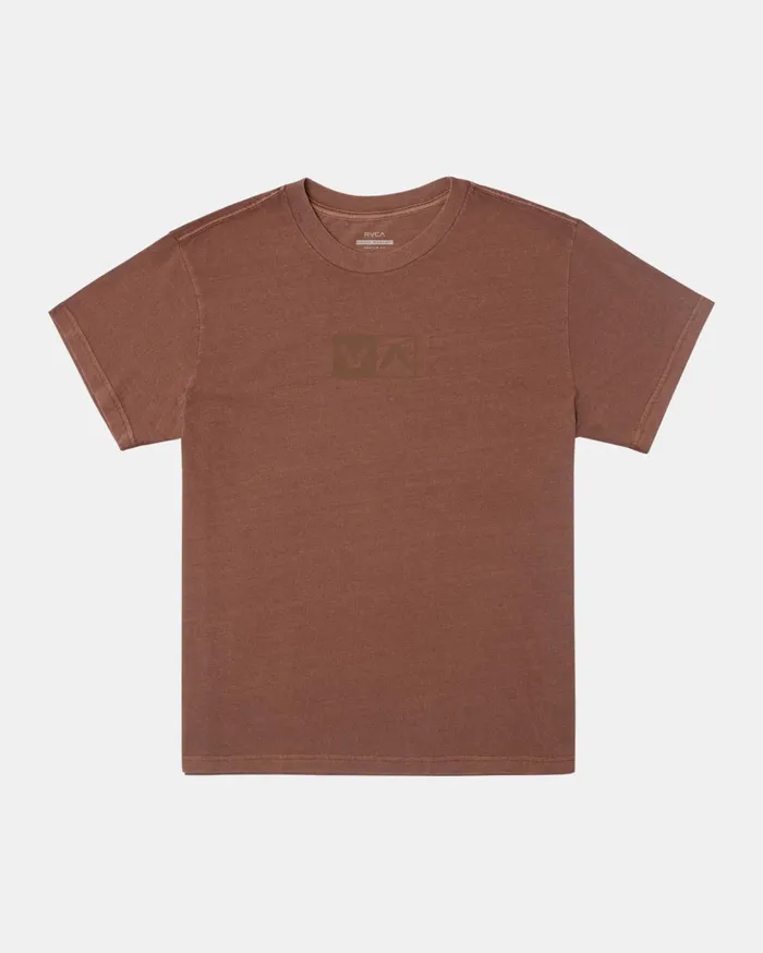 RVCA Short Sleeves Balance Flock TShirt Rawhide 8211 Men