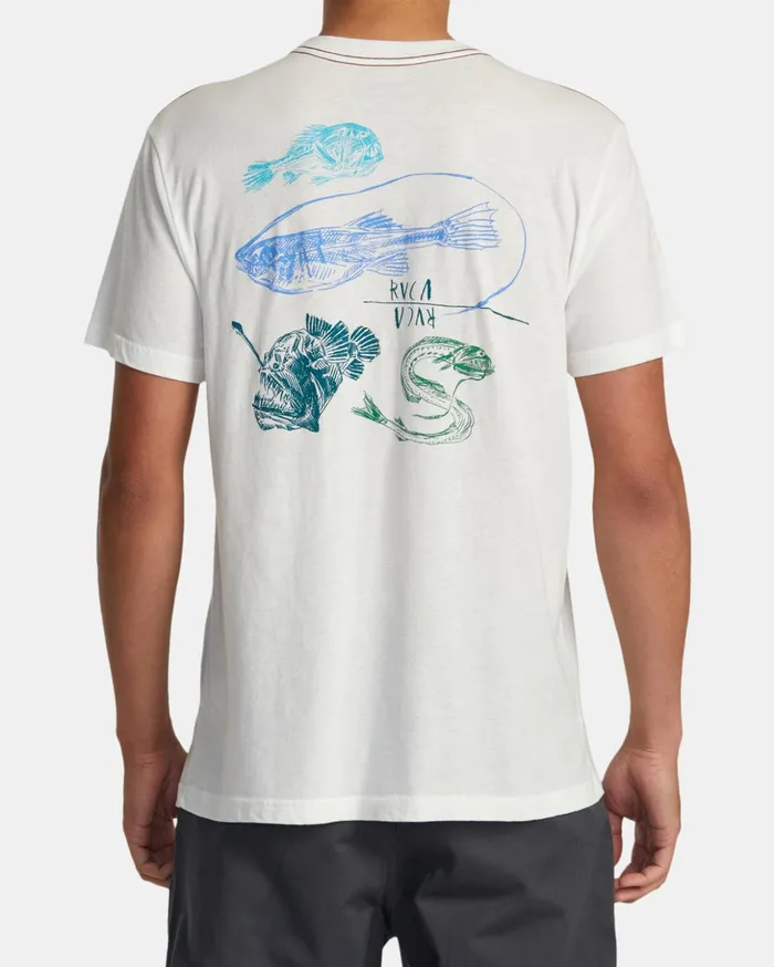 RVCA Short Sleeves Ben Horton Abyss Tee Antique White 8211 Men