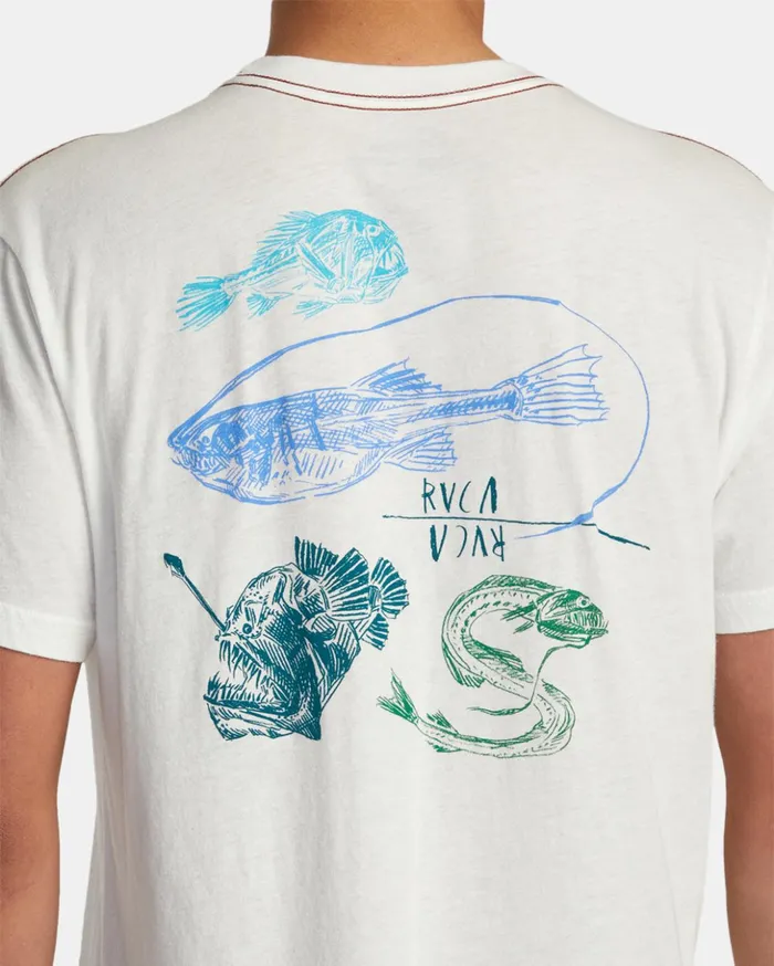 RVCA Short Sleeves Ben Horton Abyss Tee Antique White 8211 Men