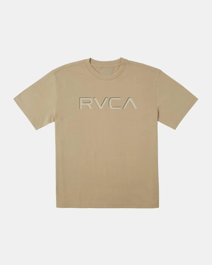 RVCA Short Sleeves Big RVCA Embossed TShirt Khaki 8211 Men