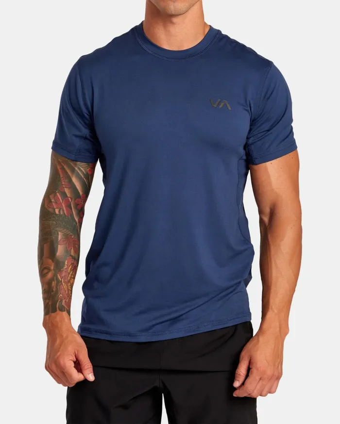 RVCA Short Sleeves Sport Vent Performance Tee Army Blue 8211 Men
