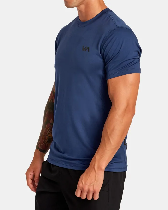 RVCA Short Sleeves Sport Vent Performance Tee Army Blue 8211 Men