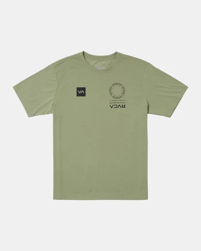 RVCA Short Sleeves VA Mark Tee Grey Army 8211 Men