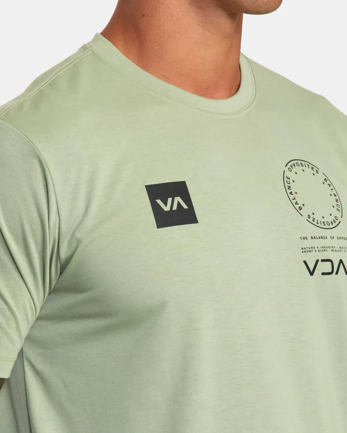 RVCA Short Sleeves VA Mark Tee Grey Army 8211 Men