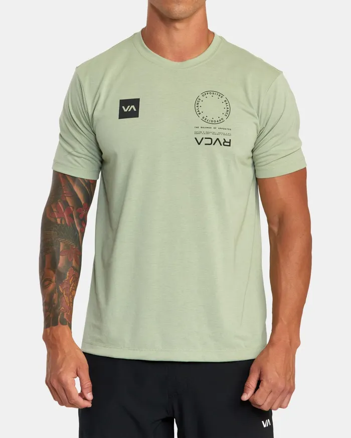 RVCA Short Sleeves VA Mark Tee Grey Army 8211 Men