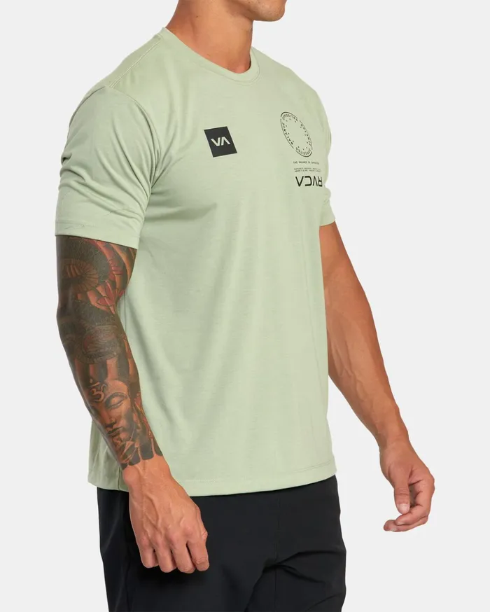 RVCA Short Sleeves VA Mark Tee Grey Army 8211 Men