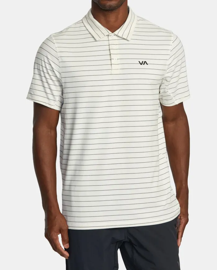 RVCA Short Sleeves VA Sport Vent Technical Polo Shirt Off White 8211 Men