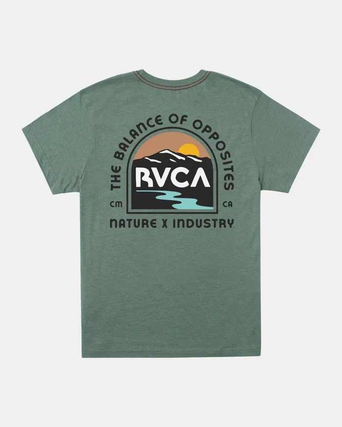 RVCA Short Sleeves Vistas TShirt Jade 8211 Men