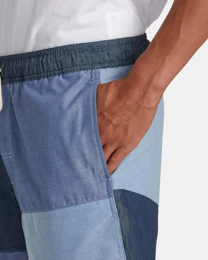 RVCA Shorts Hybrids Patchwork Elastic 17034 Elastic Shorts Blue 8211 Men