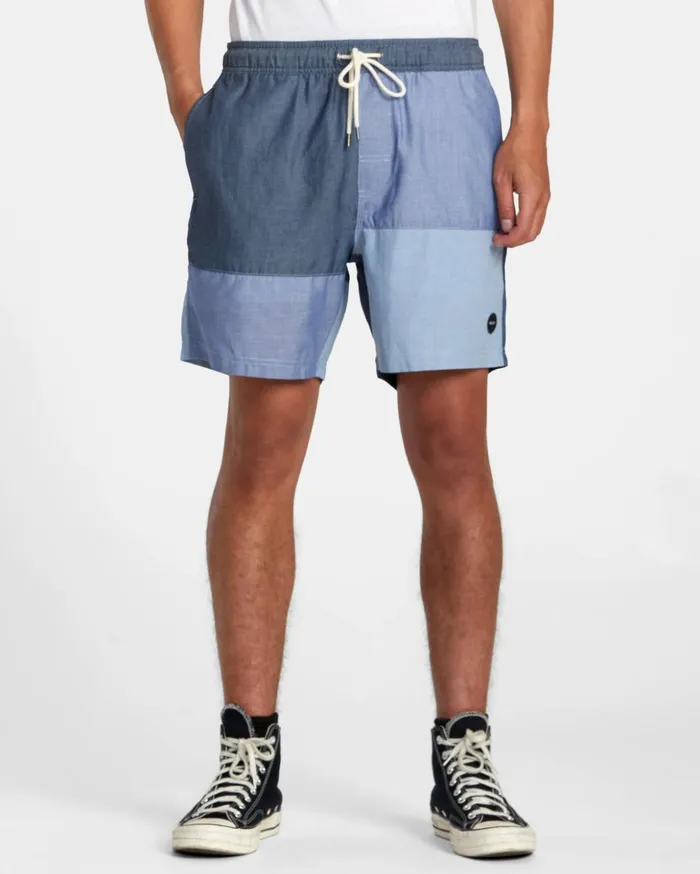 RVCA Shorts Hybrids Patchwork Elastic 17034 Elastic Shorts Blue 8211 Men