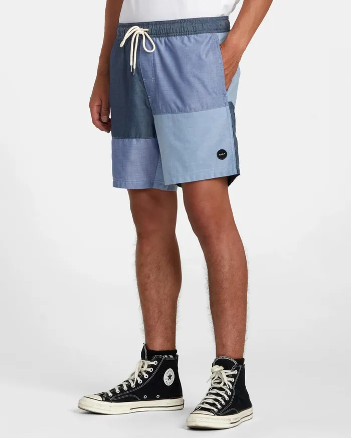 RVCA Shorts Hybrids Patchwork Elastic 17034 Elastic Shorts Blue 8211 Men