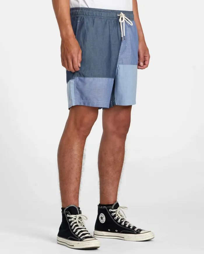 RVCA Shorts Hybrids Patchwork Elastic 17034 Elastic Shorts Blue 8211 Men
