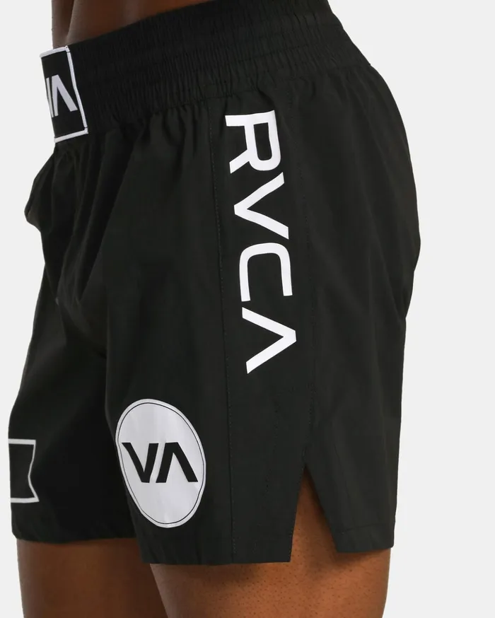 RVCA Shorts Hybrids Spartan Elastic Waist Training Shorts 17034 Black 8211 Men RVCA Shorts Hybrids Spartan Elastic Waist Training Shorts 17034 Black 8211 Men