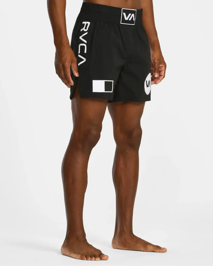 RVCA Shorts Hybrids Spartan Elastic Waist Training Shorts 17034 Black 8211 Men RVCA Shorts Hybrids Spartan Elastic Waist Training Shorts 17034 Black 8211 Men