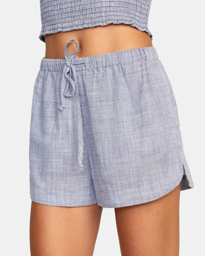 RVCA Shorts Skirts Houndstooth New Yume Drawcord Shorts Blue Grey 8211 Women RVCA Shorts Skirts Houndstooth New Yume Drawcord Shorts Blue Grey 8211 Women