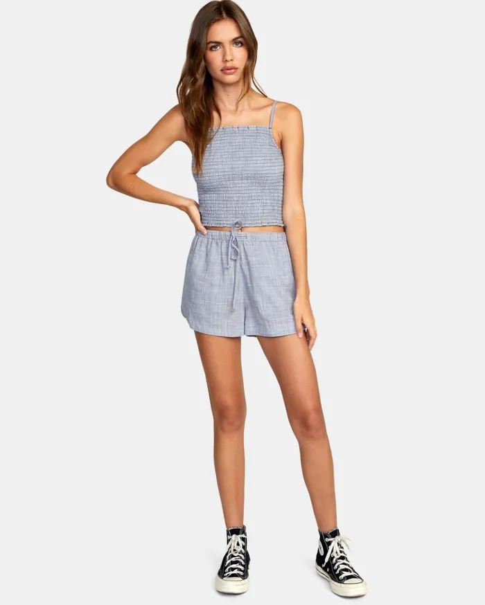 RVCA Shorts Skirts Houndstooth New Yume Drawcord Shorts Blue Grey 8211 Women RVCA Shorts Skirts Houndstooth New Yume Drawcord Shorts Blue Grey 8211 Women