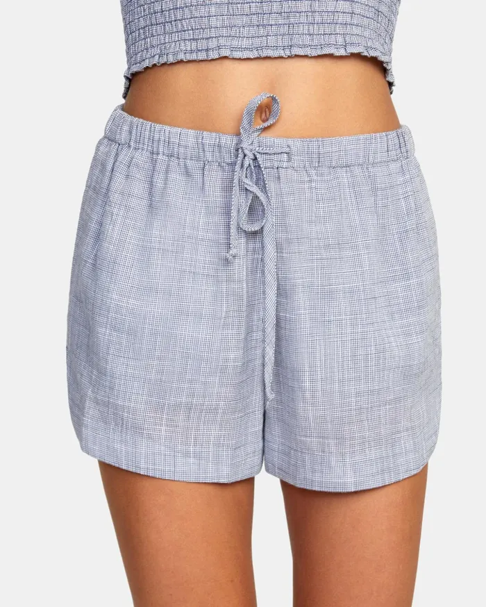 RVCA Shorts Skirts Houndstooth New Yume Drawcord Shorts Blue Grey 8211 Women RVCA Shorts Skirts Houndstooth New Yume Drawcord Shorts Blue Grey 8211 Women