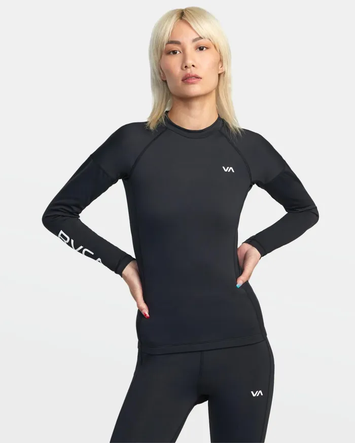 RVCA Swimsuit Cover Ups VA Sport Long Sleeve Compression Top Black 8211 Women RVCA Swimsuit Cover Ups VA Sport Long Sleeve Compression Top Black 8211 Women