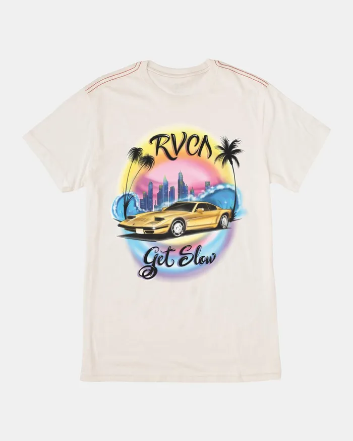 RVCA Tees Tanks Boy039s Get Slow TShirt Antique White 8211 Boys