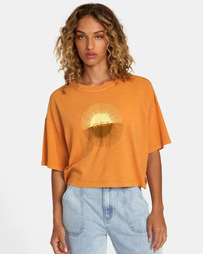 RVCA Tees Tanks Solar Eclipse Tee Tangerine 8211 Women