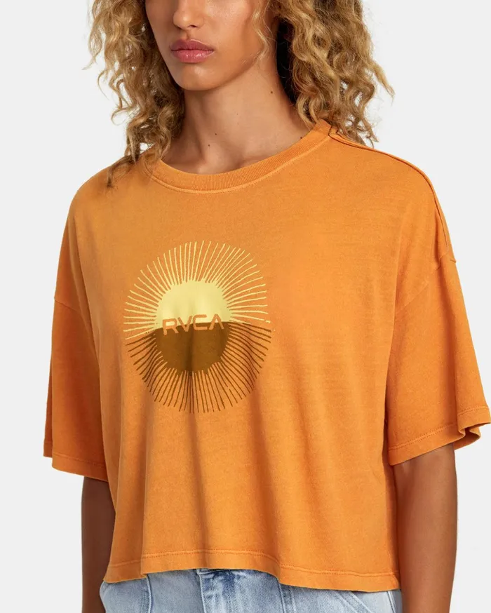 RVCA Tees Tanks Solar Eclipse Tee Tangerine 8211 Women