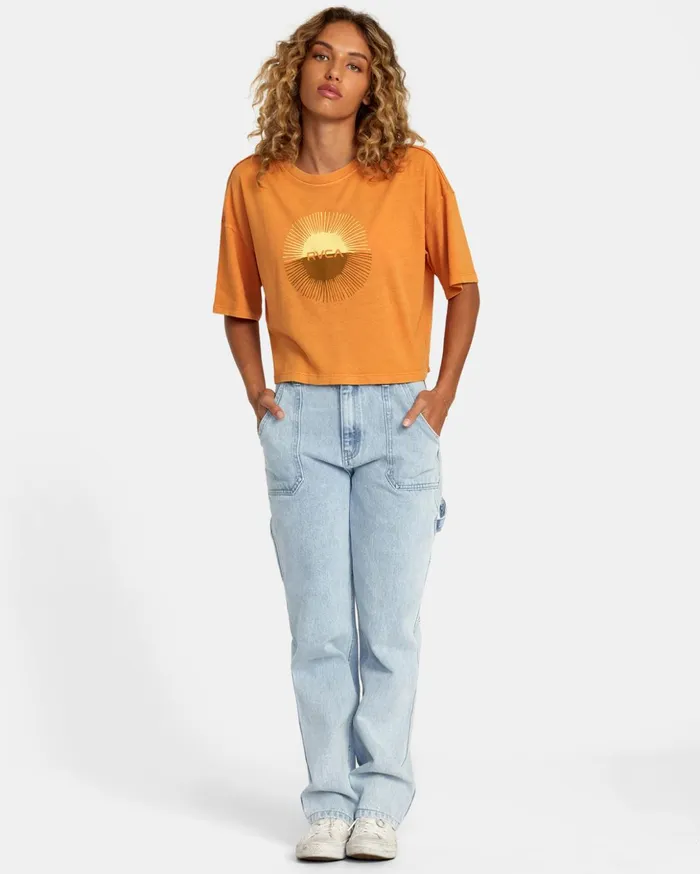 RVCA Tees Tanks Solar Eclipse Tee Tangerine 8211 Women