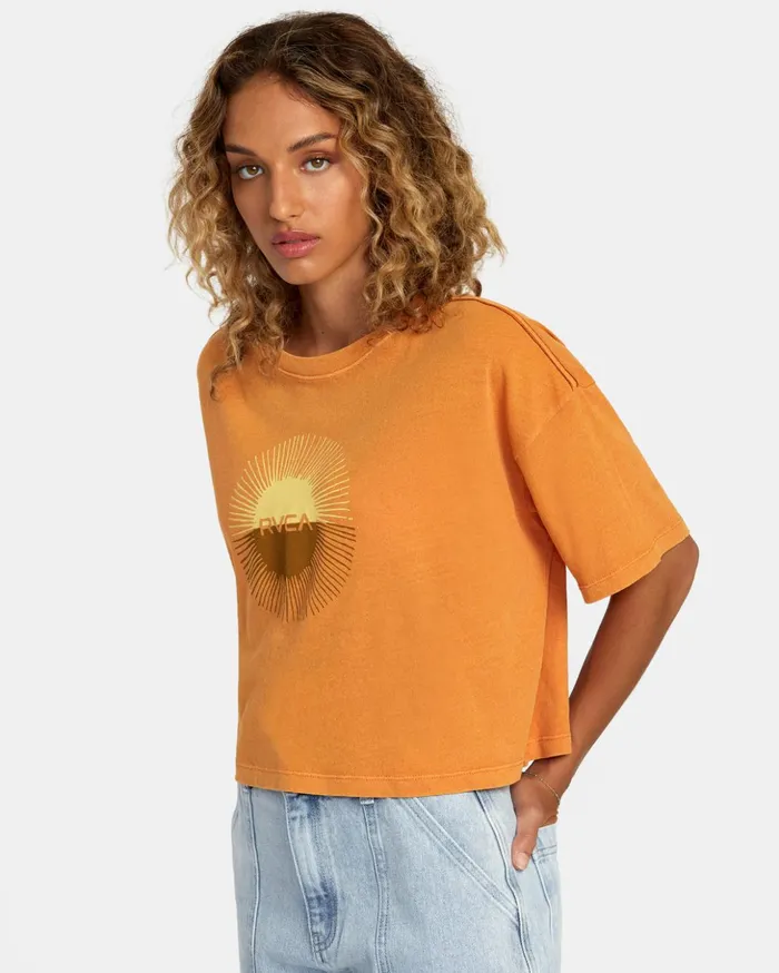 RVCA Tees Tanks Solar Eclipse Tee Tangerine 8211 Women