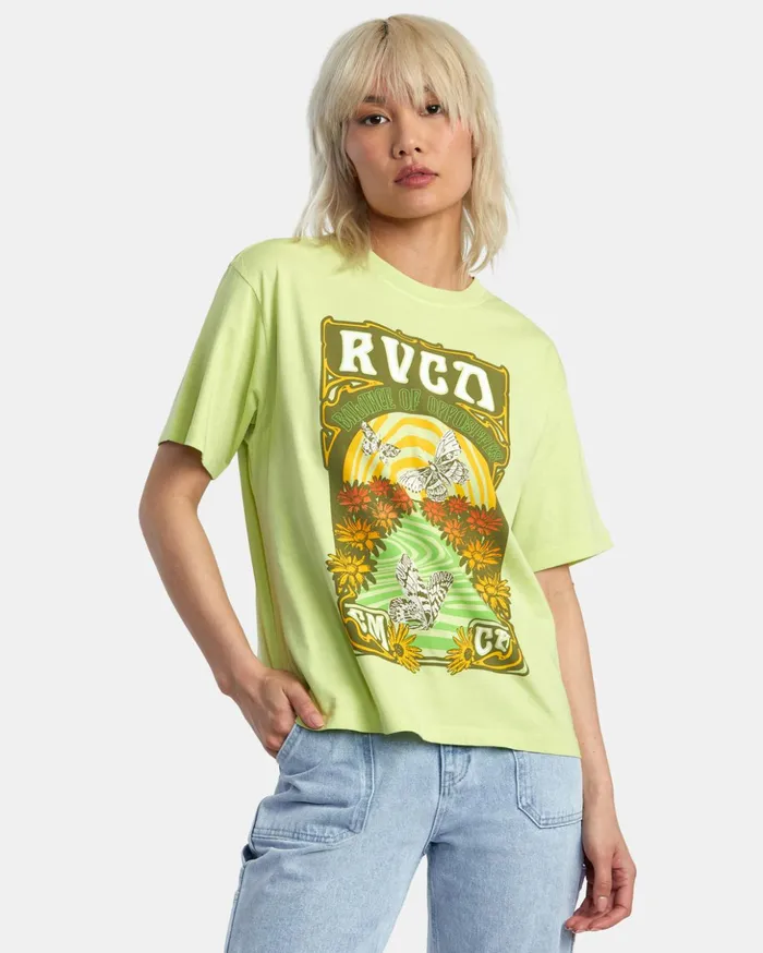 RVCA Tees Tanks Swirl Anyday TShirt Daiquiri Green 8211 Women