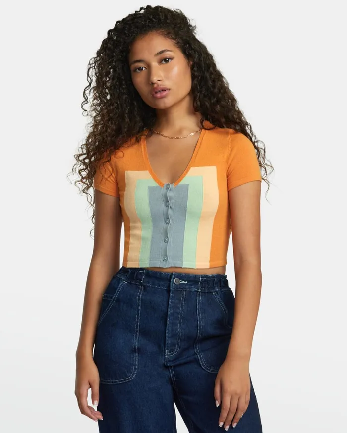 RVCA Tops Decades Sweater Tangerine 8211 Women