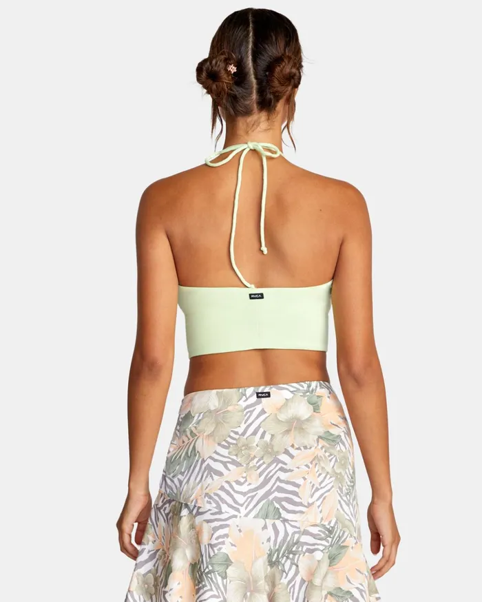 RVCA Tops Sabrina Halter Top Lime Twist 8211 Women