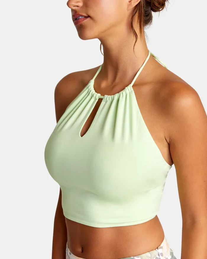 RVCA Tops Sabrina Halter Top Lime Twist 8211 Women