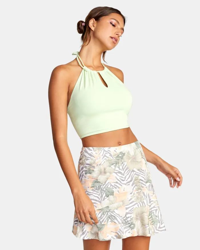 RVCA Tops Sabrina Halter Top Lime Twist 8211 Women