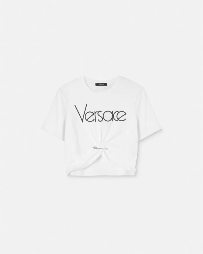 Safety Pin 1978 ReEdition Logo TShirt Blackwhite Women Versace TShirts and Sweatshirts