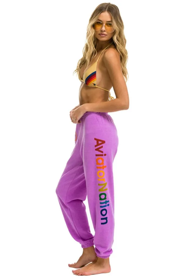 San Francisco Sweatpants 8211 Neon Purple Women Aviator Nation Sweatpants