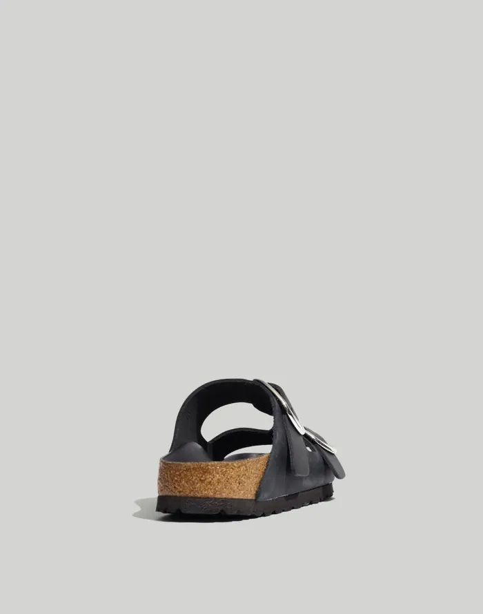 Sandals Women Madewell Birkenstock Big Buckle Arizona Sandals Black Oiled Leather