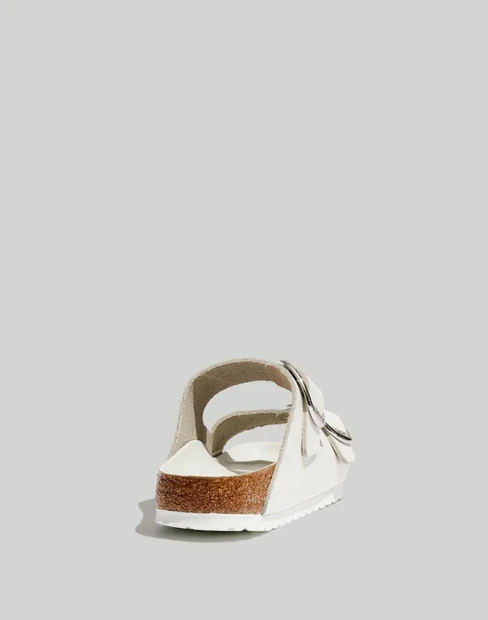 Sandals Women Madewell Birkenstock Big Buckle Arizona Sandals White Leather