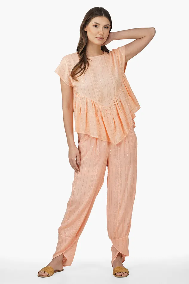 Sandy Viscose Lurex Striped Blouse Women Tops America and Beyond