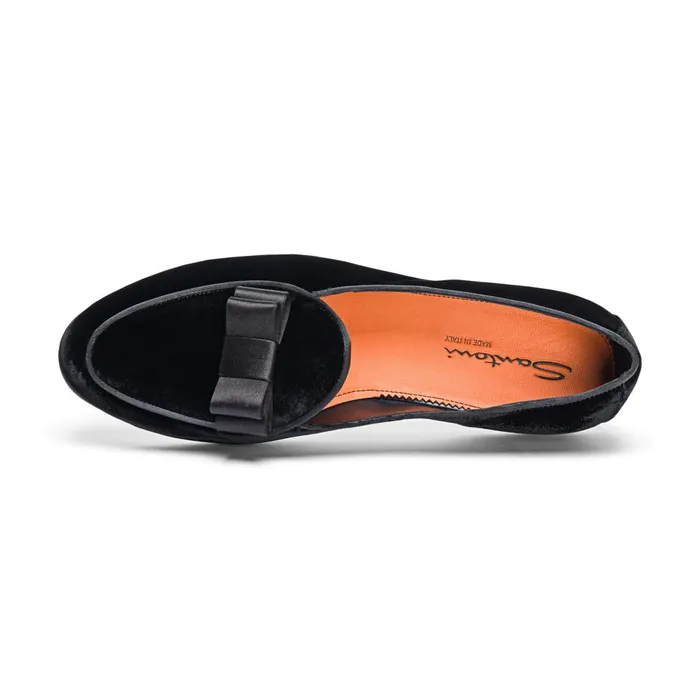 Santoni Black Velvet Andrea Loafer Men Loafers